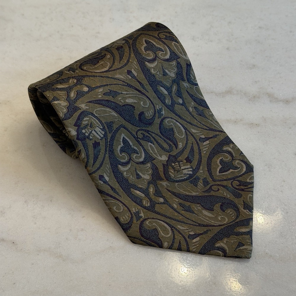 Giorgio Armani Cravatte Silk Tie Made in Italy Brown Paisley Jacquard
